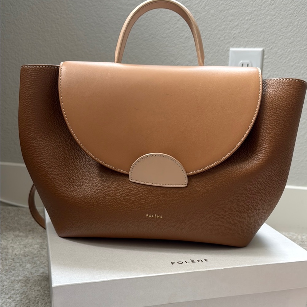 Polene numero uno Brown and Tan Leather Handbag sold out color